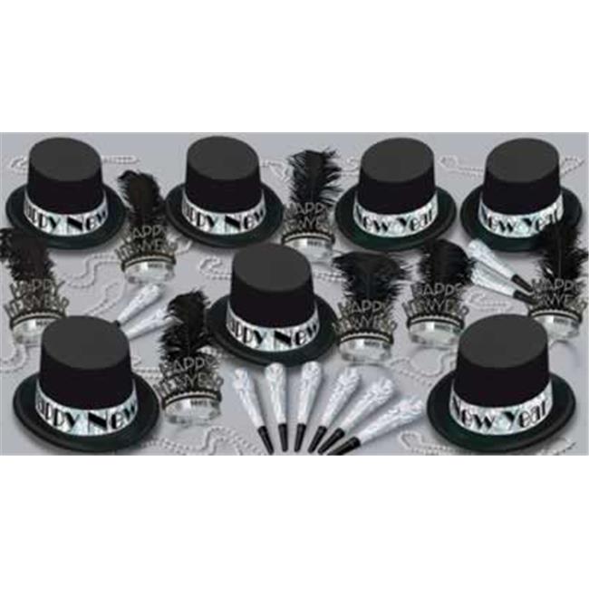 Beistle 88684-50 - The Silver Top Hat Party Assortment For 50