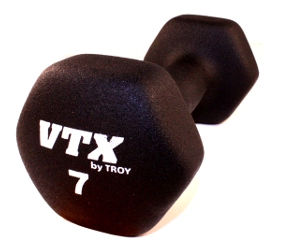 Troy Barbell GTD007 Black Textured Neoprene Dumbbell  7 Pounds