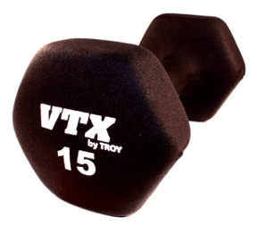 Troy Barbell GTD015 Black Textured Neoprene Dumbbell  15 Pounds