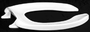 White Commerical Plastic Toilet Seat with zinc plated check hinge
