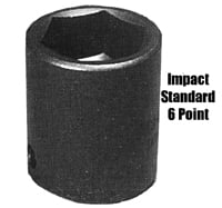 1/2 Inch Drive Standard 6 Point Impact Socket 1-1/2 Inch