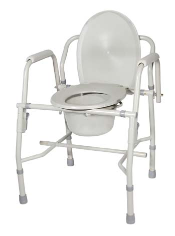 Picture of Drive Medical 11125KD-1 K. D.  Deluxe Steel Drop-Arm Commode- Tool Free