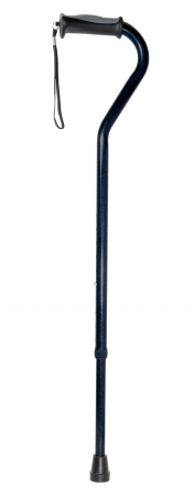 Picture of Drive Medical 10372BK-1 Adjustable Height Offset Handle Cane with Comfortable Gel Hand Grip- Black