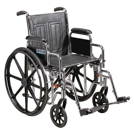 Picture of Drive Medical STD20ECDFAHD-ELR Sentra EC Heavy Duty Wheelchair with Various Arm Styles and Front Rigging Options- Black