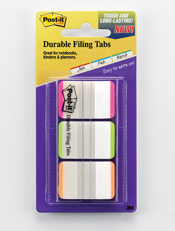 Picture of 3M Company MMM686LPGO Durable Tabs 1X1.5 66 Tabs 3 Pads Pink Green Orange