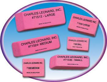 Picture of Charles Leonard CHL71524 24 per Box Pink Economy Wedge Erasers Medium