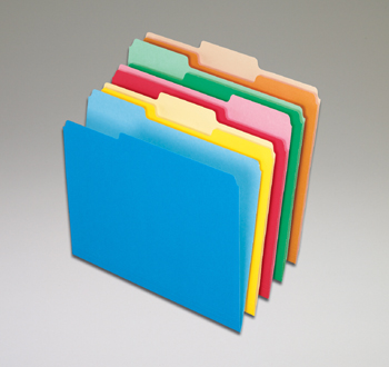 Oxford 100Ct Assort Color Top File Folders