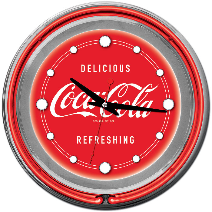Picture of Large Deluxe Coca Cola Neon Clock - Two Neon Rings
