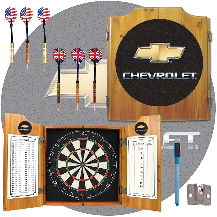 Chevrolet Dart Cabinet Includes Darts and Board