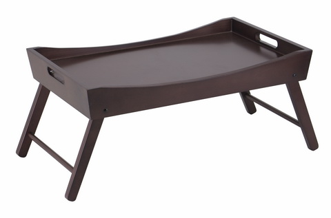Winsome 92022 Benito Bed Tray with Curved Top Foldable Legs- Espresso
