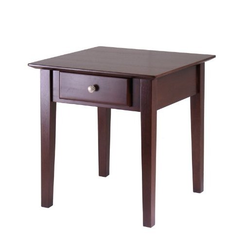 Picture of Winsome 94821 Rochester End Table with one Drawer Shaker- Antique Walnut