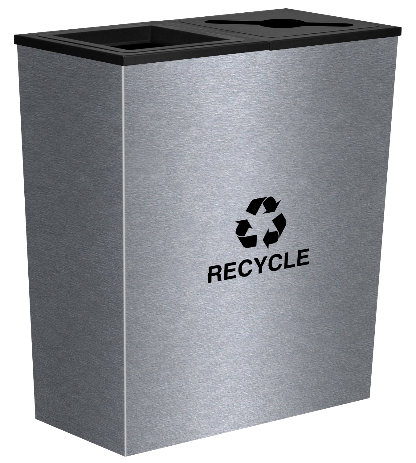 Picture of Ex-Cell Kaiser RC-MTR-2 SS tapered recycling receptacle Two Stream unit- stainless steel finish