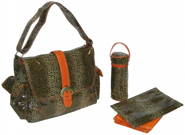 Picture of Kalencom 88161226231 Orange Leopard Laminated Buckle Bag