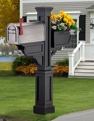 5808B Signature Plus Mailbox Post- Black