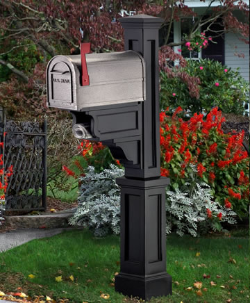 5810B 27" x 8" x 56" Black Vinyl Dover Mailbox Post
