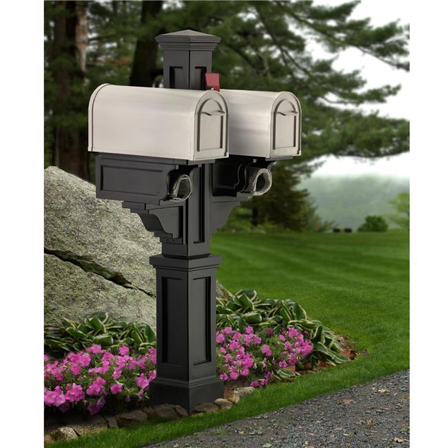 MAYNE 5811B Rockport Double Mailbox Post- Black