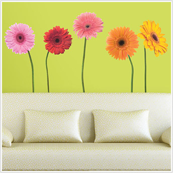 Picture of Roommates RMK1279GM Gerber Daisies Peel & Stick Appliques