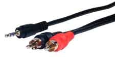 Picture of Comprehensive Standard Series 3.5mm Stereo Mini Plug to 2 RCA Plugs Audio Cable 6ft