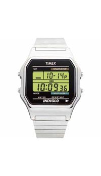 Men's Classic Digital Silver-Tone Expansion Band Watch