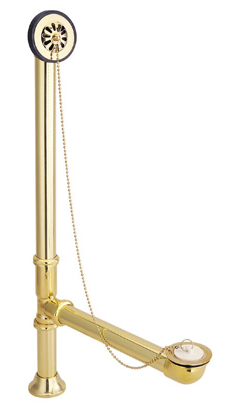 Picture of Kingston Brass Cc2092 Tub Drain With Rubber Stopper - Polished Brass Finish