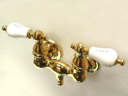 Picture of Kingston Brass Cc33T2 Wall Mount Clawfoot Tub Filler - Polished Brass Finish