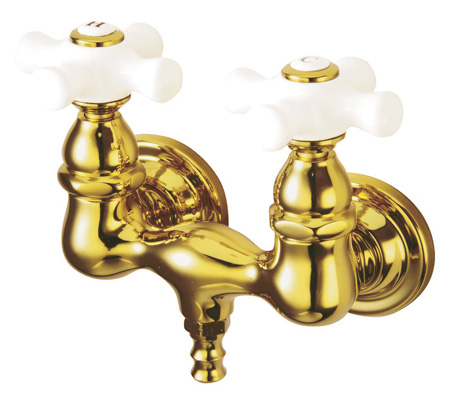 Picture of Kingston Brass Cc39T2 Wall Mount Clawfoot Tub Filler - Polished Brass Finish