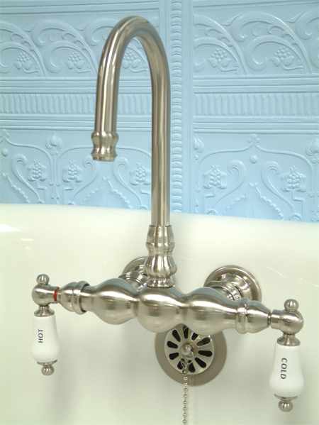 Picture of Kingston Brass Cc3T8 Wall Mount Clawfoot Tub Filler - Brushed Nickel Finish