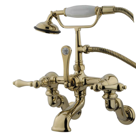 Picture of Kingston Brass Cc457T2 Clawfoot Tub Filler With Hand Shower - Polished Brass Finish
