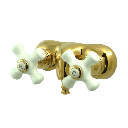 Picture of Kingston Brass Cc49T2 Wall Mount Clawfoot Tub Filler - Polished Brass Finish