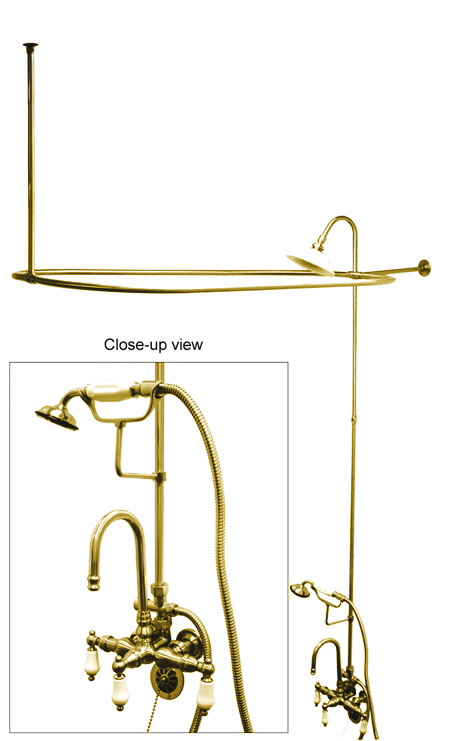 Vintage Shower Package - Polished Brass Finish