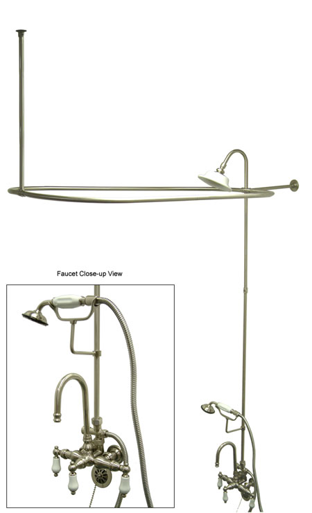 Vintage Shower Package - Brushed Nickel Finish