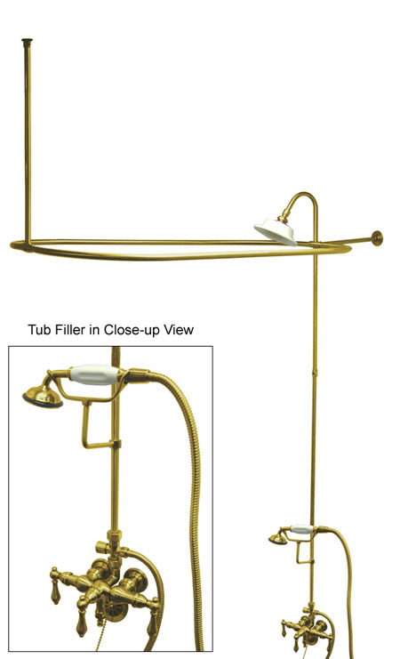 Vintage Shower Package - Polished Brass Finish