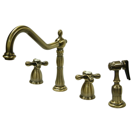 Picture of Kingston Brass KB1793AXBS Widespread Kitchen Faucet  Antique Brass