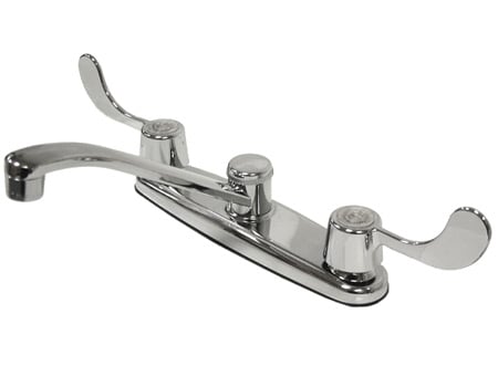 Picture of Kingston Brass Kb291 Twin Blade Handles 8 Inch Kitchen Faucet - Polished Chrome Finish