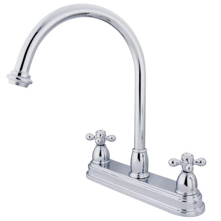 Picture of Kingston Brass Kb3741Ax 8 Inch Center Kitchen Faucet Without Sprayer - Polished Chrome Finish