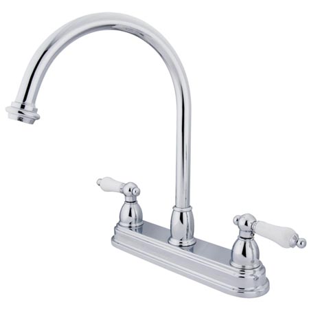 Picture of Kingston Brass Kb3741Pl 8 Inch Center Kitchen Faucet Without Sprayer - Polished Chrome Finish