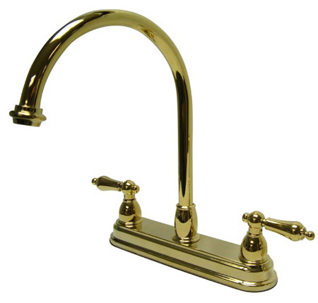 Picture of Kingston Brass Kb3742Al 8 Inch Center Kitchen Faucet Without Sprayer - Polished Brass Finish