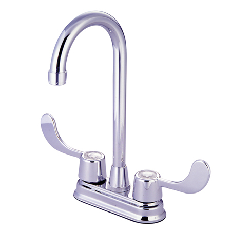 Twin Brass Bar Faucet - Polished Chrome Finish -  FurnOrama, FU650627