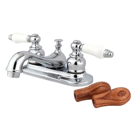 Kb601B Teapot 4 Inch Centerset Faucet With Brass Pop-Up - Polished Chrome Finish -  Kingston Brass