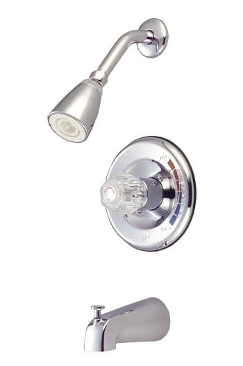 Kb681 Single Acrylic Handle Tub-Shower - Polished Chrome Finish