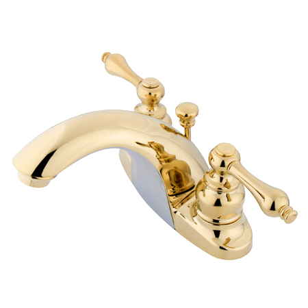 4 Inch Centerset Lavatory Faucet - Polished Brass Finish