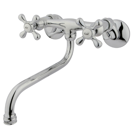 Wall Mount Kitchen Faucet - Polished Chrome Finish