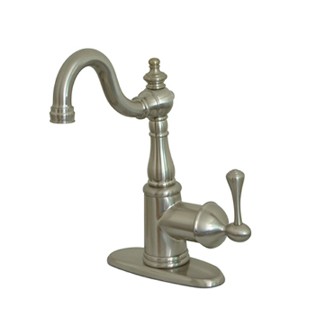 Single Lever Handle Bar Faucet With Cover Plate - Satin Nickel Finish -  FurnOrama, FU2600724