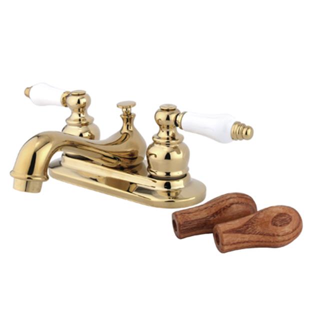 Kingston Brass Kb602B Teapot 4 Inch Centerset Faucet With Brass Pop-Up - Poli...