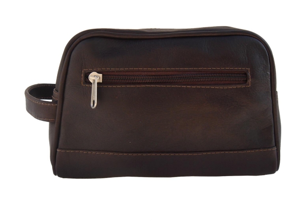 Picture of Piel 7752-CHC Leather Toiletry Utility Kit - Chocolate