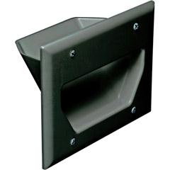 Datacomm 45-0003-BK 3-Gang Recessed Low Voltage Cable Plate - Black
