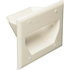 Picture of Datacomm 45-0003-LA 3-Gang Recessed Low Voltage Cable Plate - Lite Almond