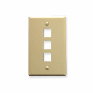 -IC107LF3WH Faceplate- Oversized- 3-Port - White