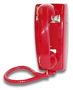 Picture of Viking Electronics VK-K-1500P-W Red No Dial Wall Phone With Ringer