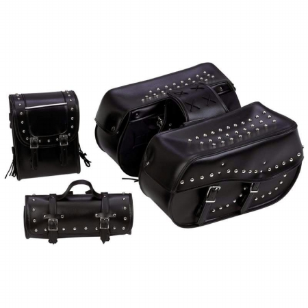 Picture of Diamond Plate 4 Piece Motorcycle Bag Set